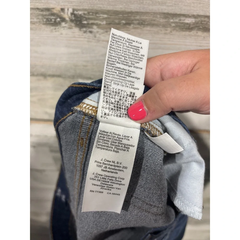 J.Crew Mid Rise Flare Crop Jeans Women Size 29T Blue Button Fly Stretch Classic‎